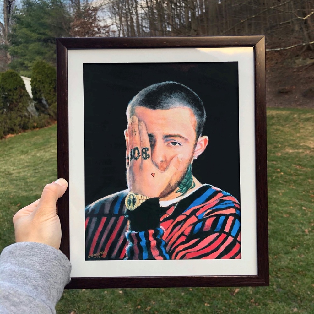 8.5x11” framed Mac Miller print of my painting